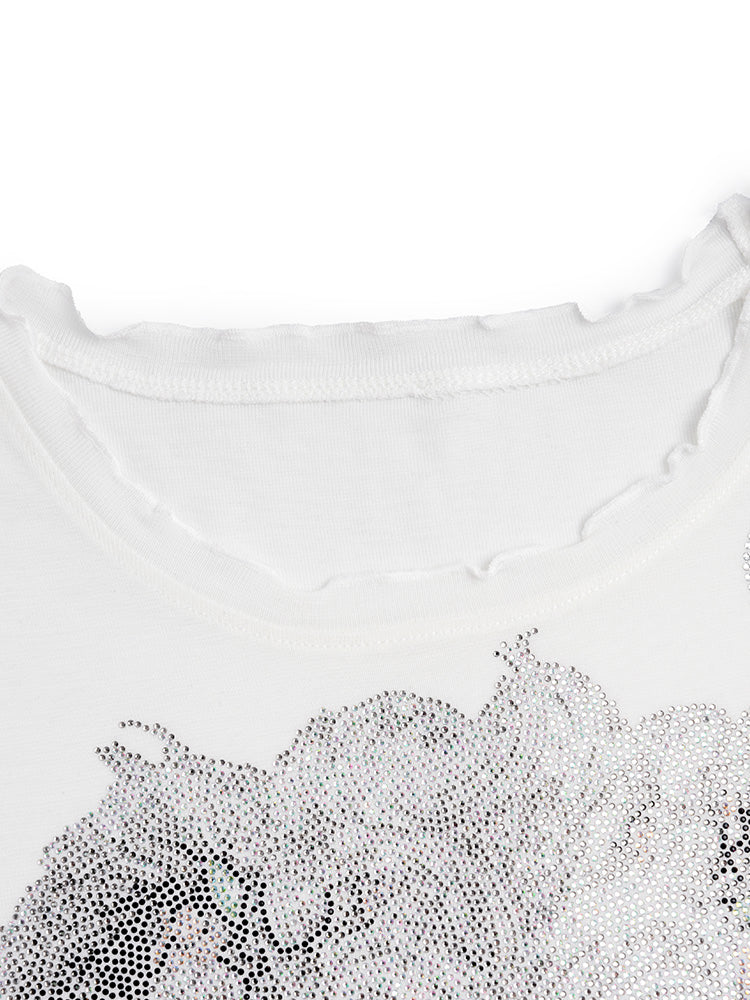 TCH Rhinestone Teddy Bear Print Short Tee