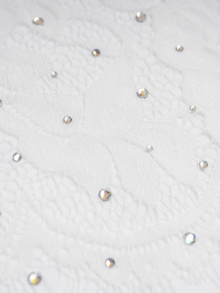 TCH Crystal Lace Cotton Casual T-shirt Dress