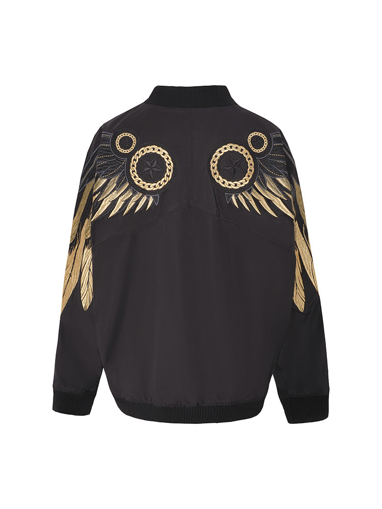 tch unisex rhinestone bomber jacket with wings black HighEnd Luxury Streetwear Brand Official Showcase