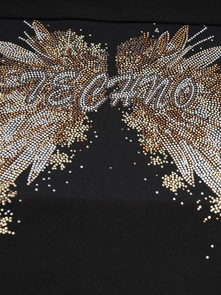TCH Wings Rhinestone Sheer Lace Sleeve Top
