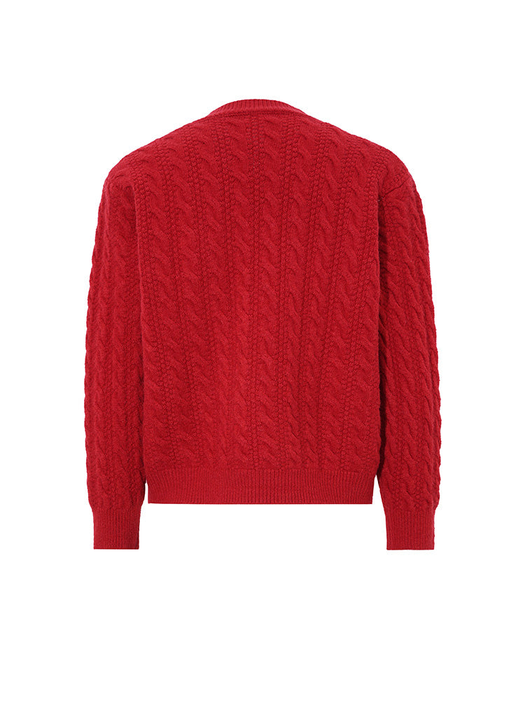 TCH Rhinestone Teddy Long Sleeve Knit Cardigan