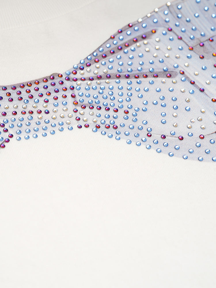 TCH Bow Rhinestone Cotton Short Sleeve Tee