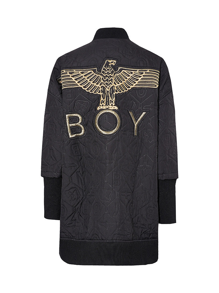 TCH Oversized Rhinestone Logo Button Down Jacket