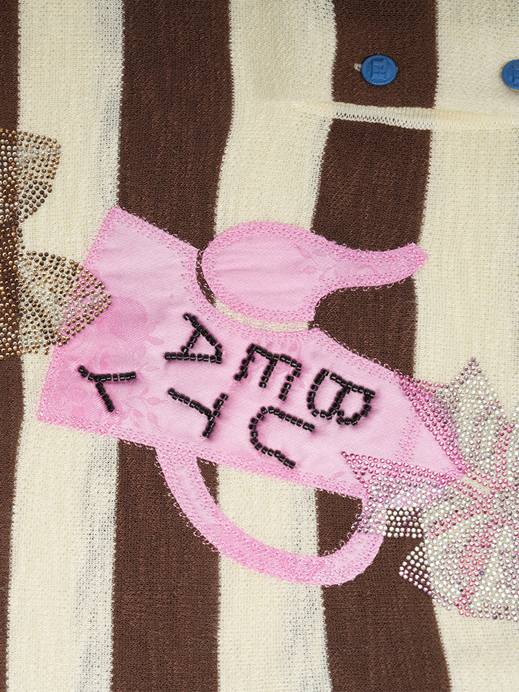 TCH Graphic Rhinestone Stripe Street Polo Dress