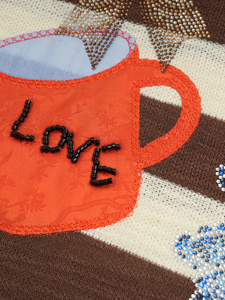 TCH Graphic Rhinestone Stripe Street Polo Dress