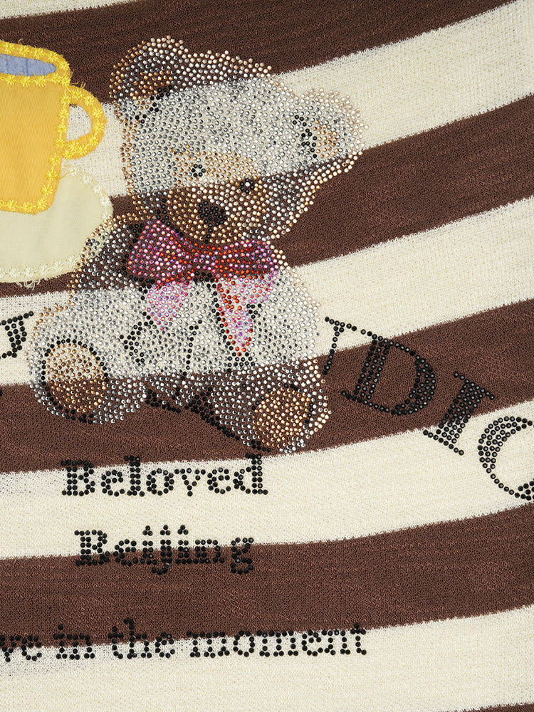 TCH Graphic Rhinestone Stripe Street Polo Dress