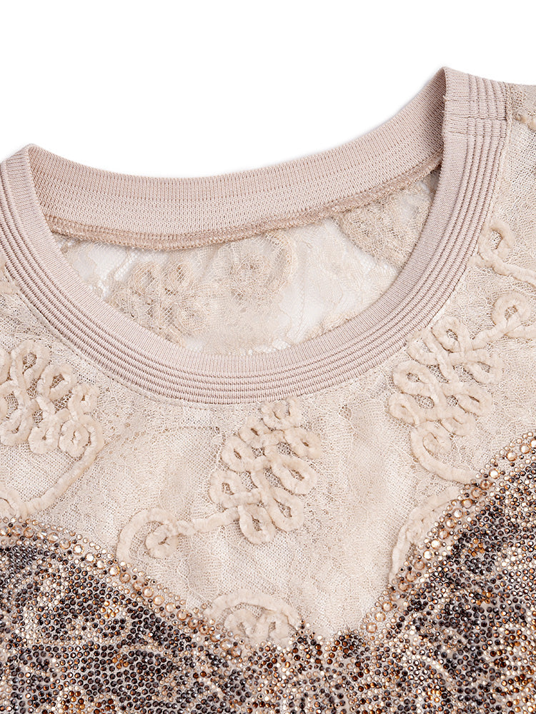 TCH Embroidery Rhinestone Bow Blouse