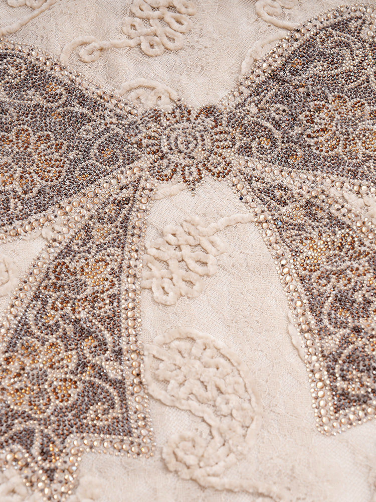 TCH Embroidery Rhinestone Bow Blouse