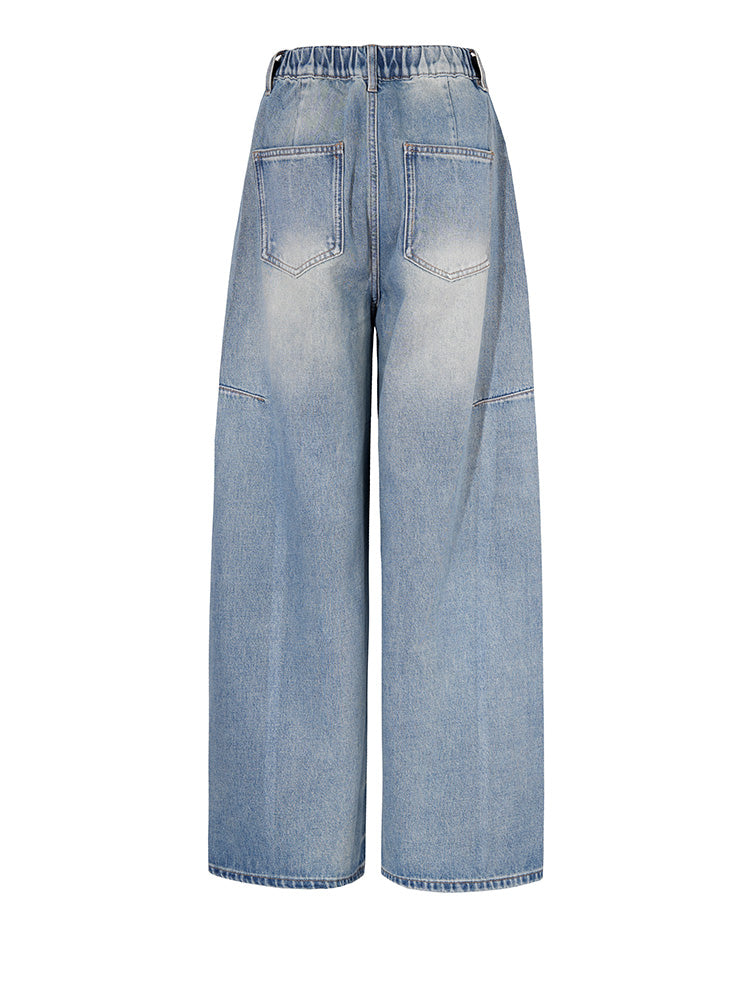TCH Cute Graphic Rhinestone Wide Leg Jeans