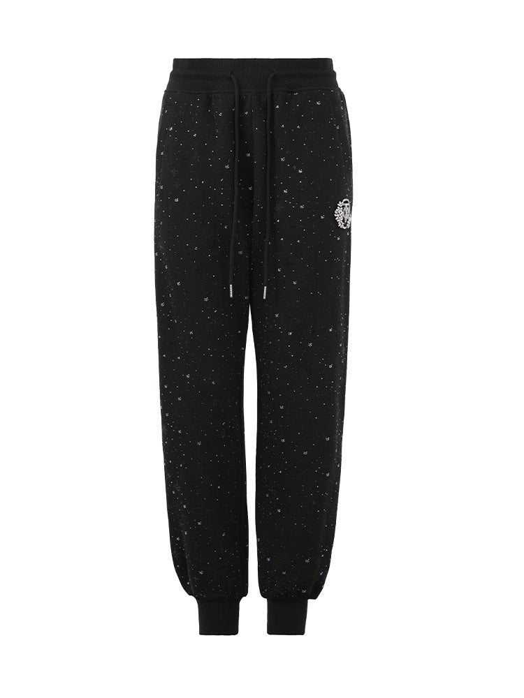 TCH All Over Rhinestone Black Jogger