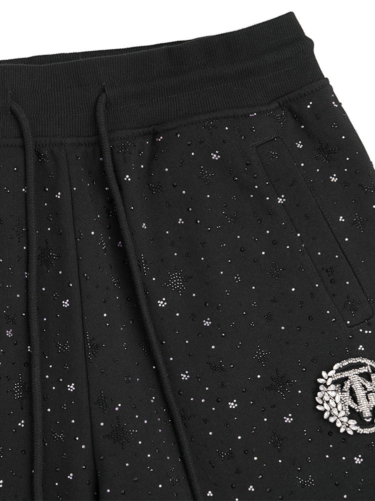 TCH All Over Rhinestone Black Jogger