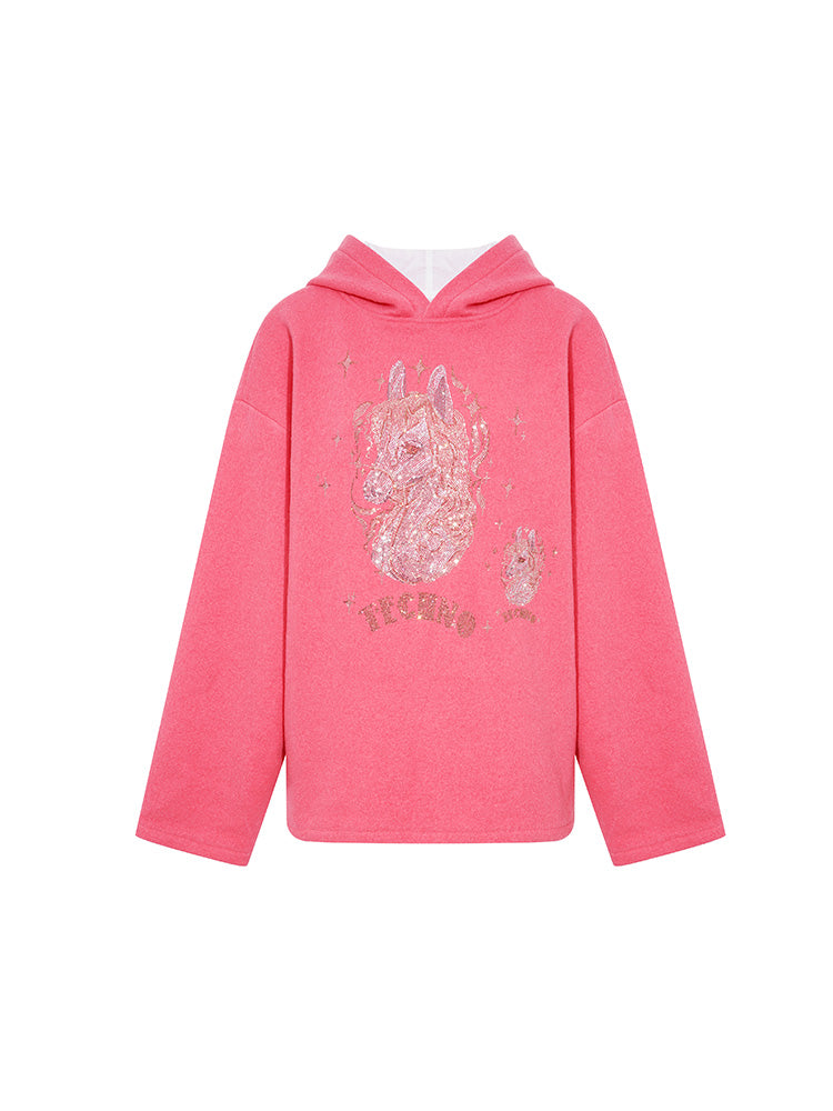 TCH Unicorn Rhinestone Hoodie Y2K Graphic Hoodies