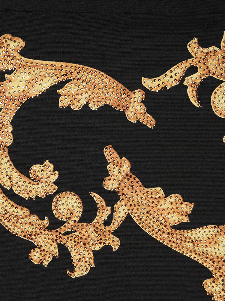 TCH Rhinestone Leopard Baroque Print T Shirt Dress