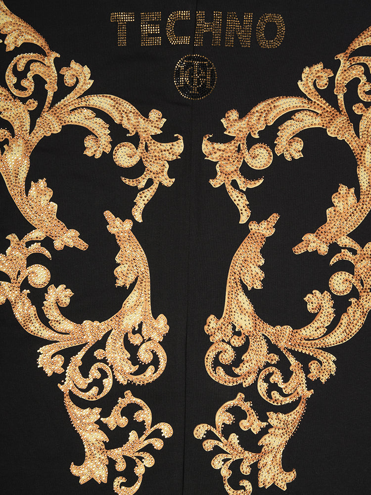 tch rhinestone leopard baroque print t shirt dress black HighEnd Luxury Streetwear Brand Official Showcase