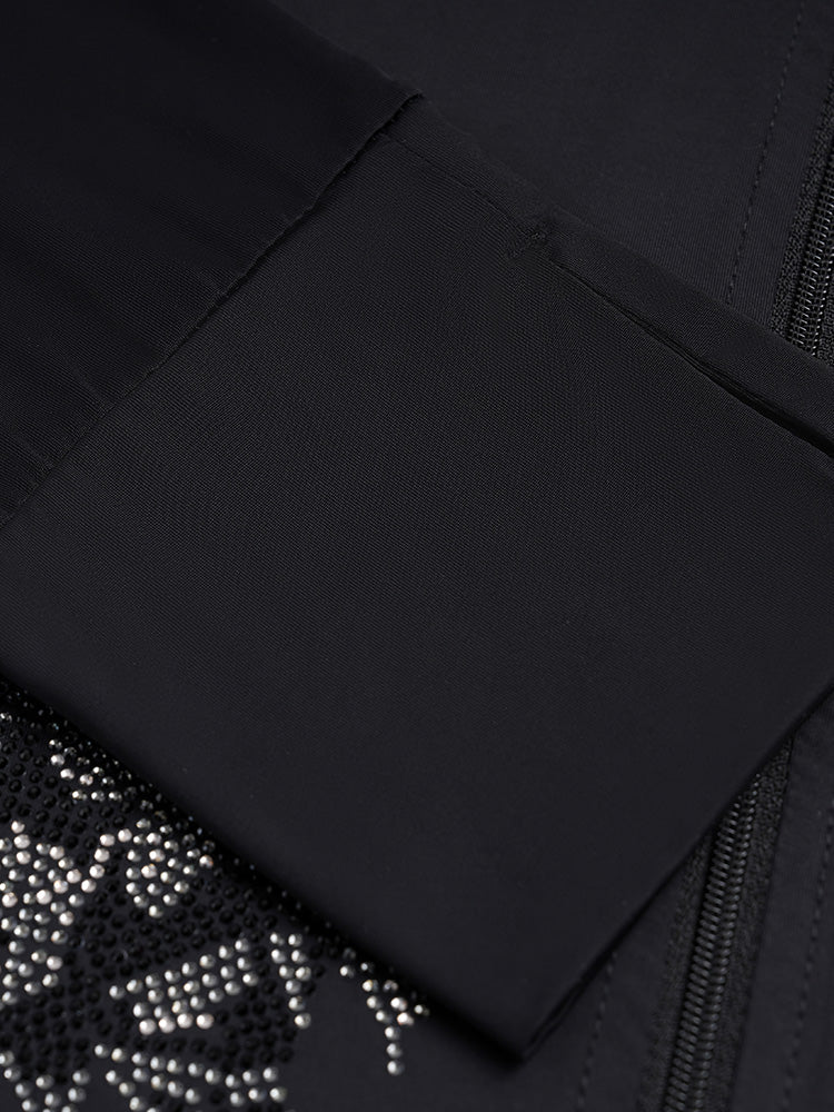 TCH Flower Crystal-Embellished Black Sun Shirt