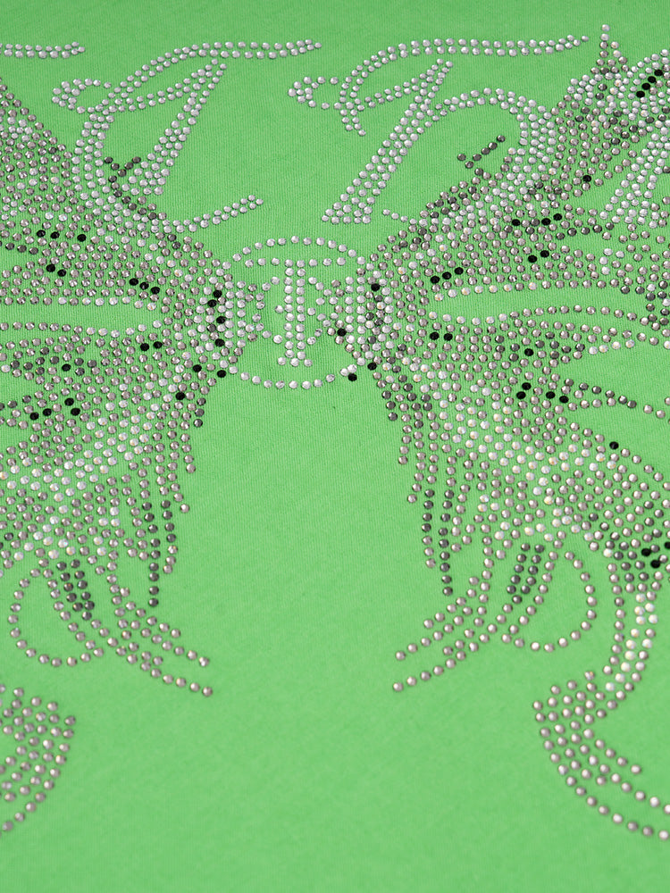 TCH Rhinestone Graphic Fitting Blouse