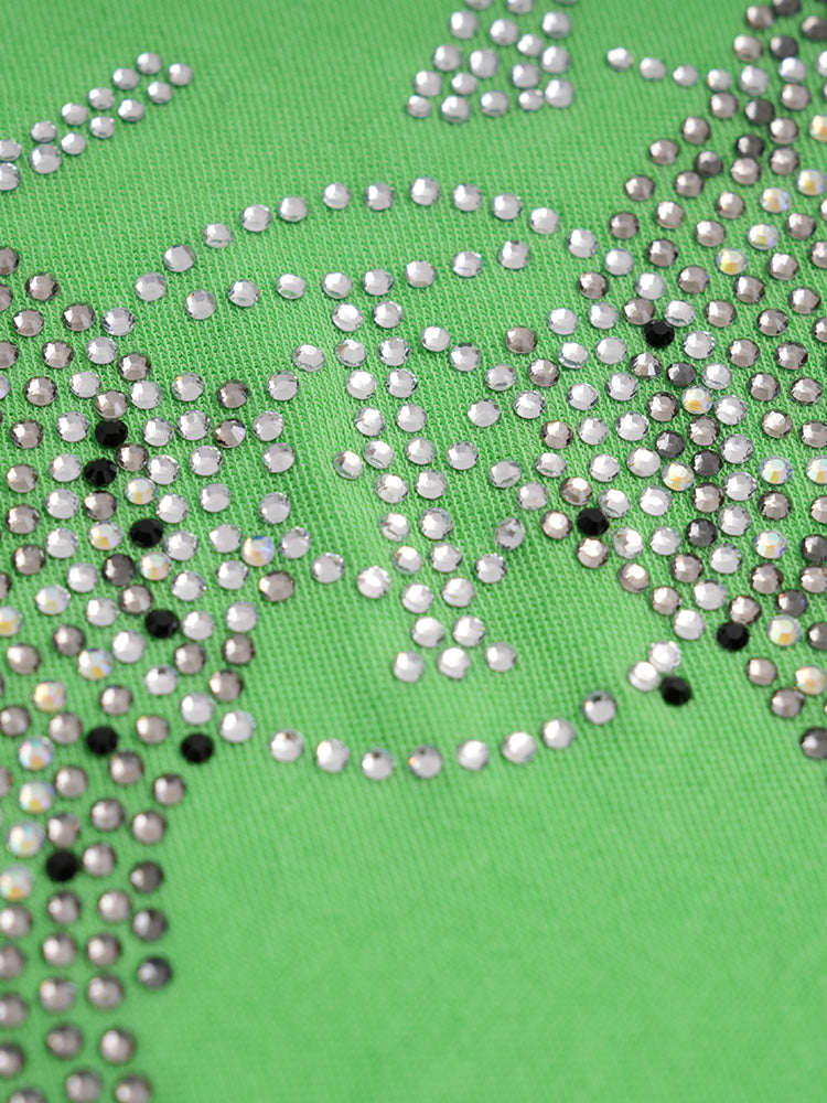 TCH Rhinestone Graphic Fitting Blouse