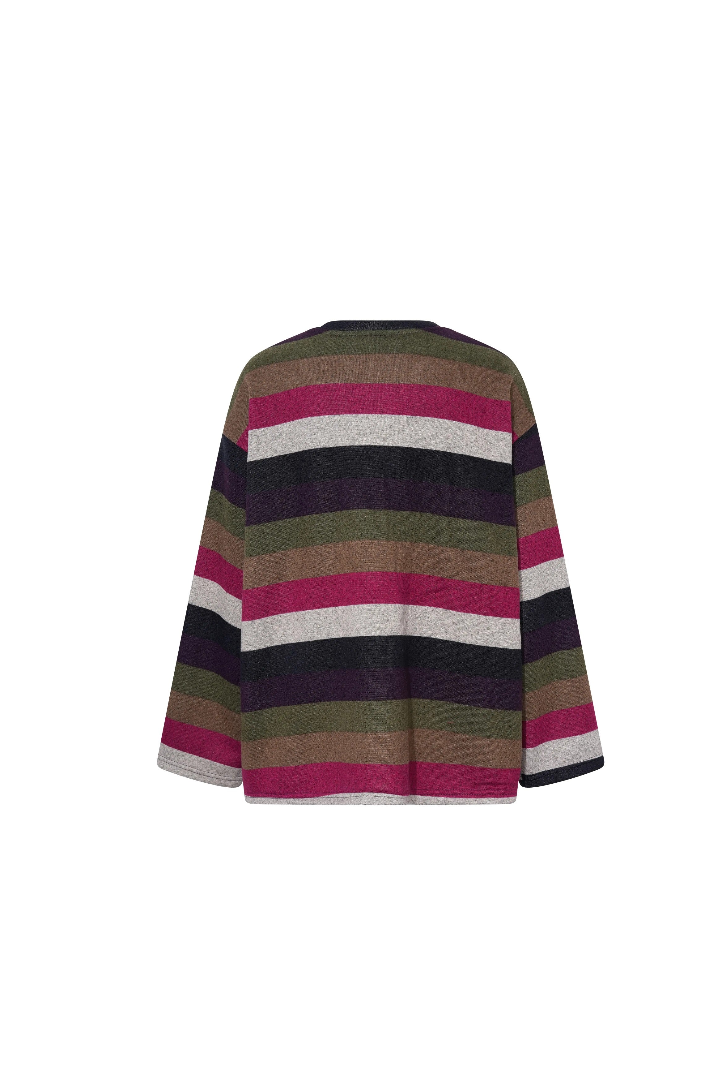 TCH Rhinestone Teddy Bear Striped Sweatshirt