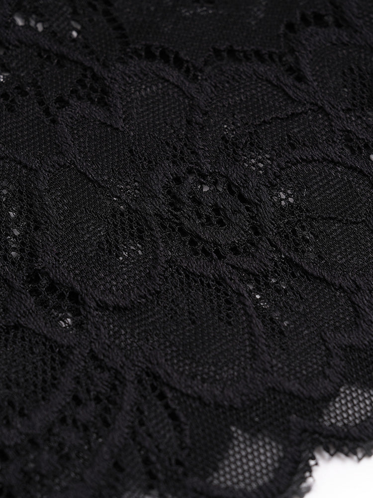 TCH Rhinestone Bow Floral Lace Sexy Blouse with Padded