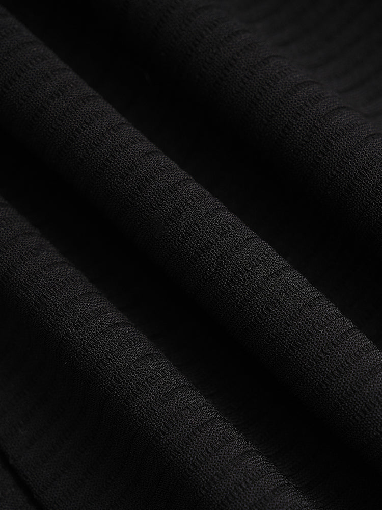 TCH Bow Rhinestone Black Cady Short Dress