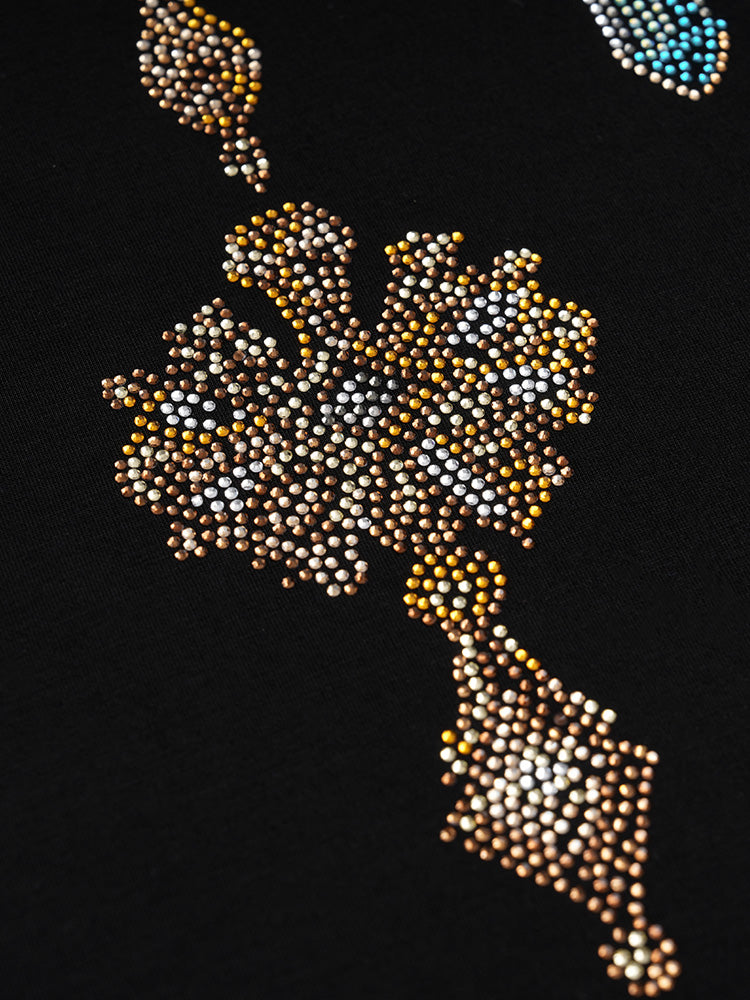 TCH Rhinestone Graphic Necklace Midi Dress