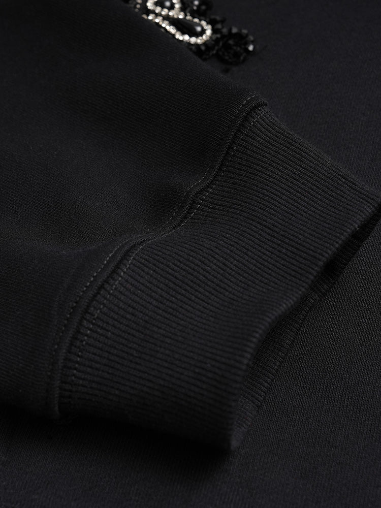 TCH Flower Dragon Rhinestone Sparkle Hoodie Jacket