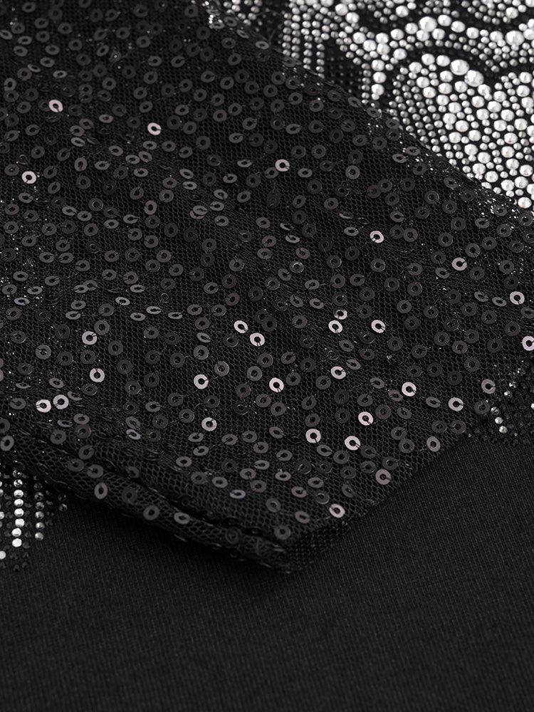 TCH Pre-sale Teddy Bear Rhinestone Sheer Mesh Top