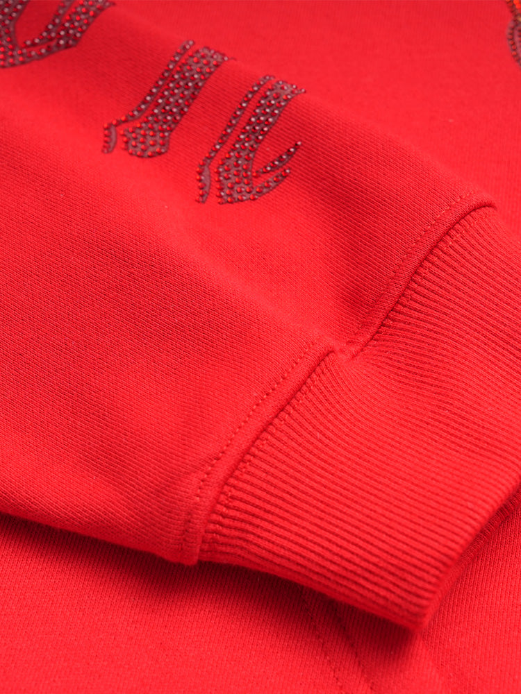 TCH Flower Dragon Rhinestone Sparkle Hoodie Jacket