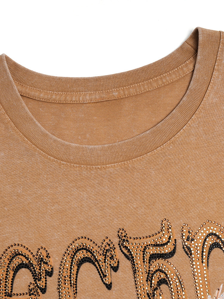 TCH Presale Rhinestone Teddy Bear Washed T-Shirt