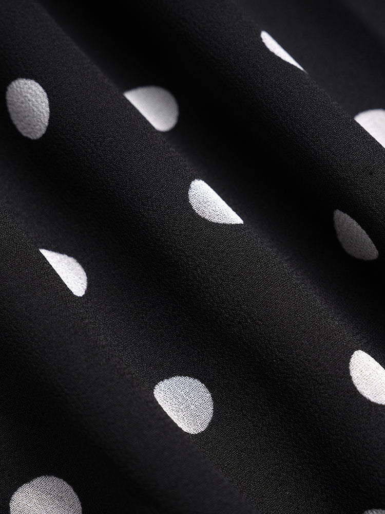 TCH Rhinestone Butterfly Polka Dot Ruffled Midi Dress