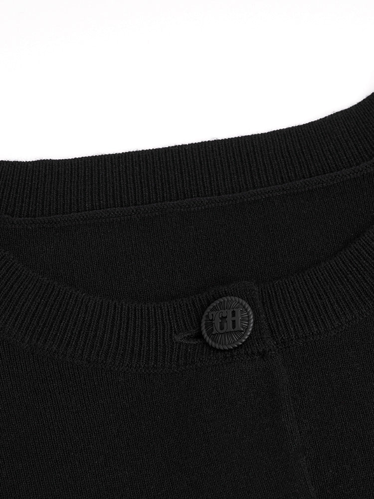 TCH Rhinestone Button Sparkle Knit Cardigan
