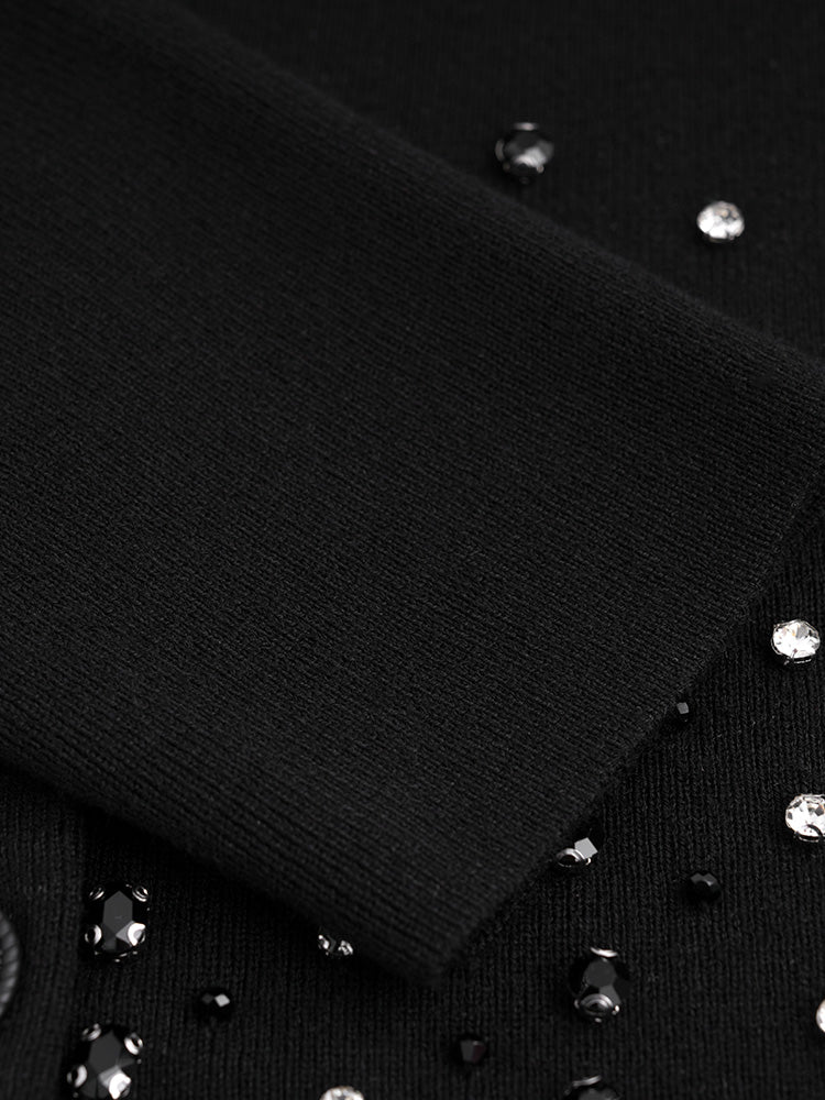 TCH Rhinestone Button Sparkle Knit Cardigan