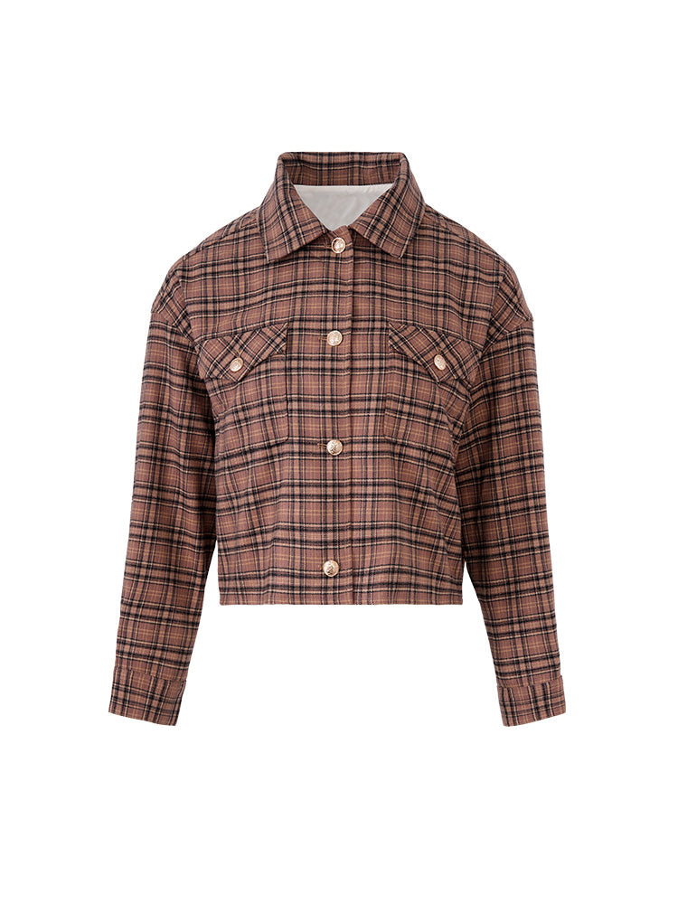 TCH Unisex Button Down Plaid Jacket