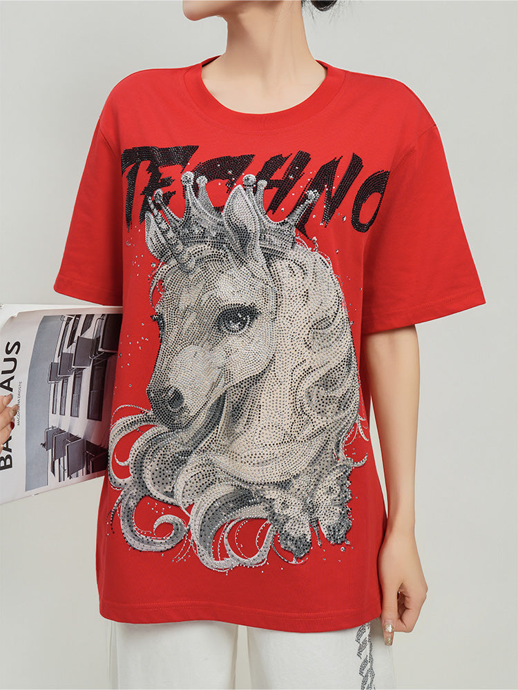 TCH Rhinestone Unicorn Street Graphic Tee
