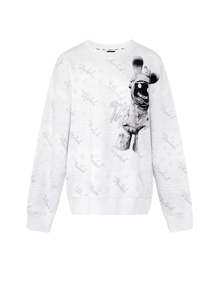 TCH Luxury Jacquard Rhinestone Graphic Sweatshirt