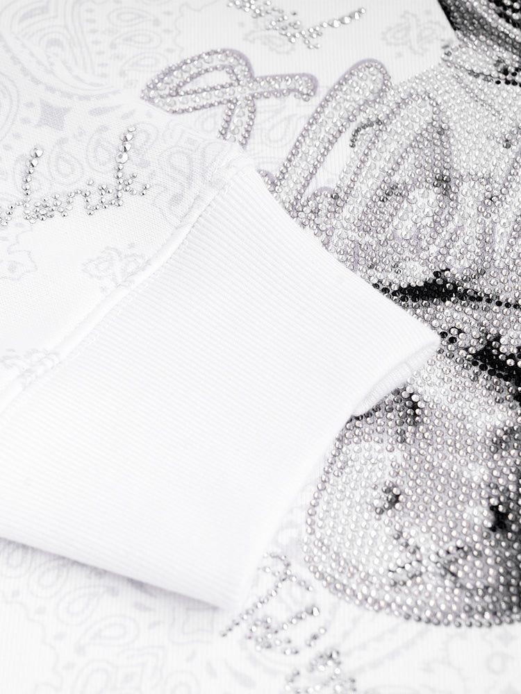 TCH Luxury Jacquard Rhinestone Graphic Sweatshirt