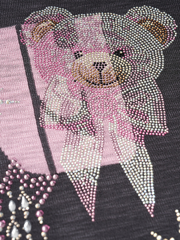 TCH Rhinestone Graphic Lightweight Knitted Tee