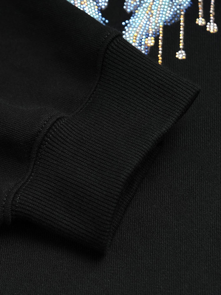 TCH Oversized Rhinestone Hoodie Unisex Wings Jacket