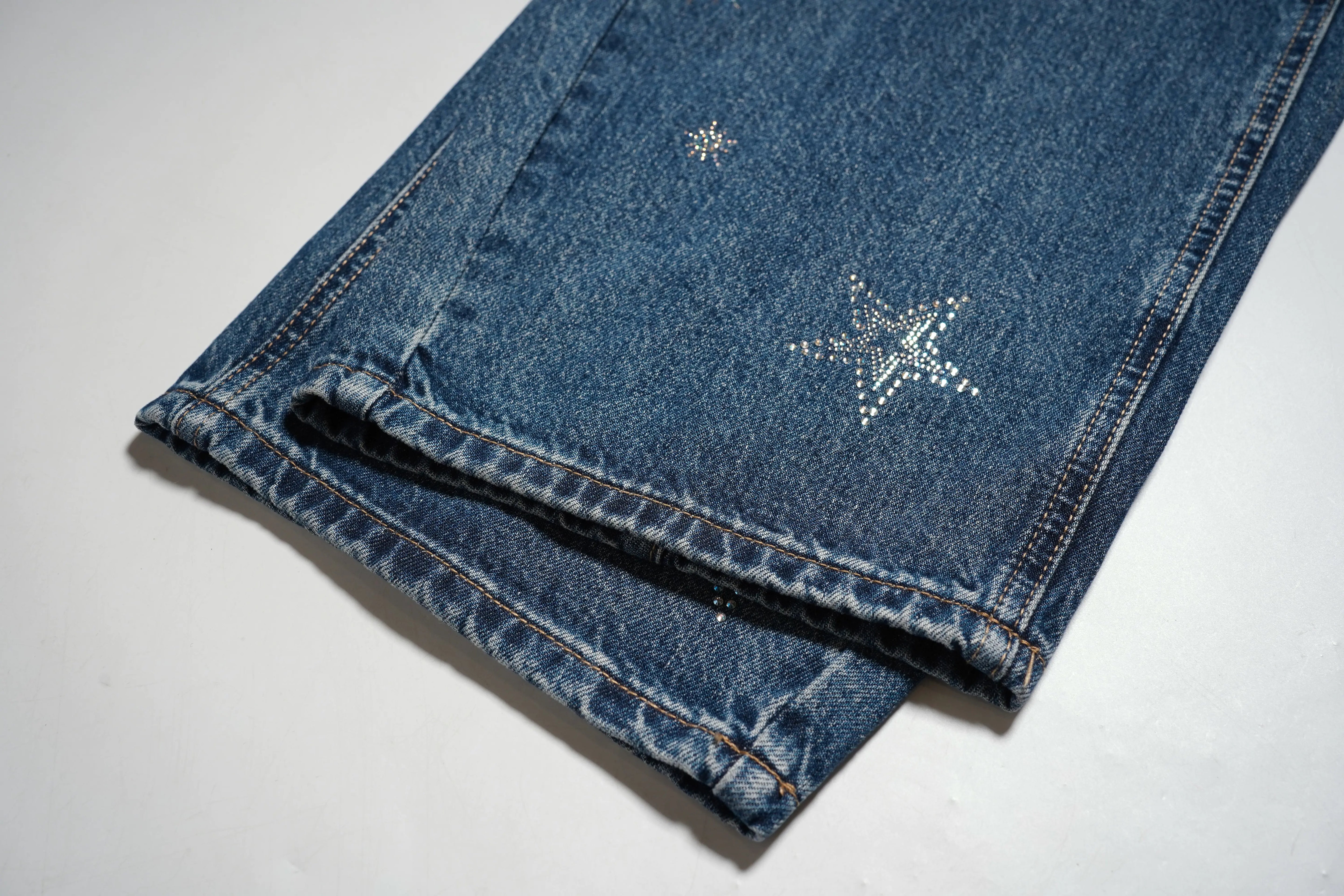 TCH Cosmic Star Rhinestone Wide-Leg Blue Jeans - M - US