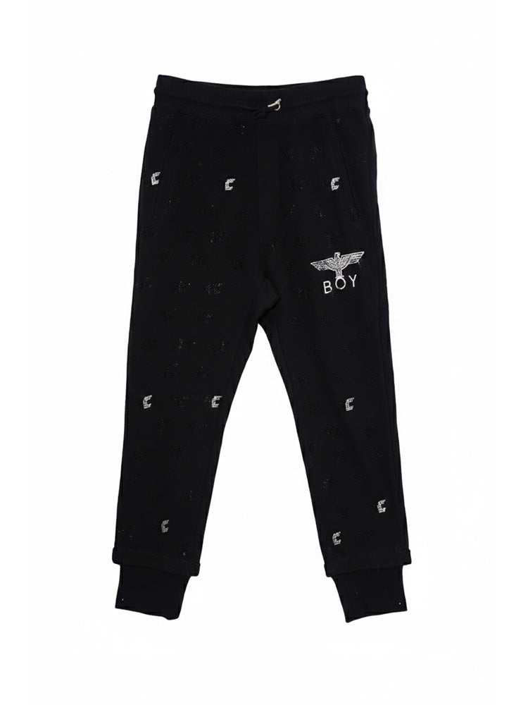 TCH Rhinestone Graphic Black Joggers