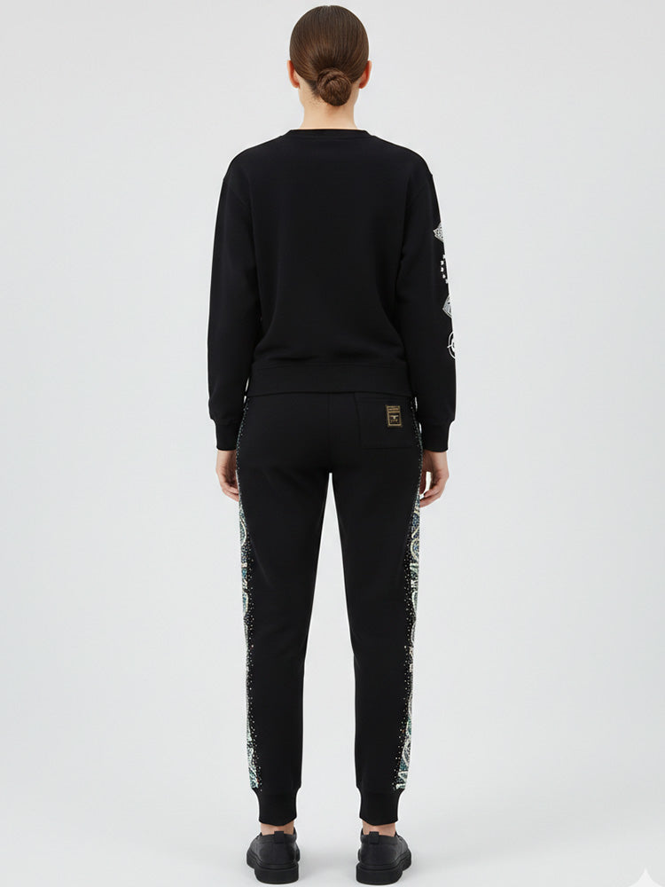 TCH Graphic Rhinestone High Waist Jogger Pants