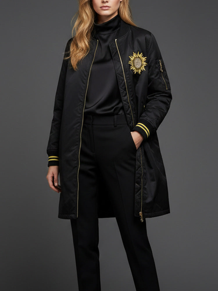 TCH Graphic Windproof Midi Bomber Jacket