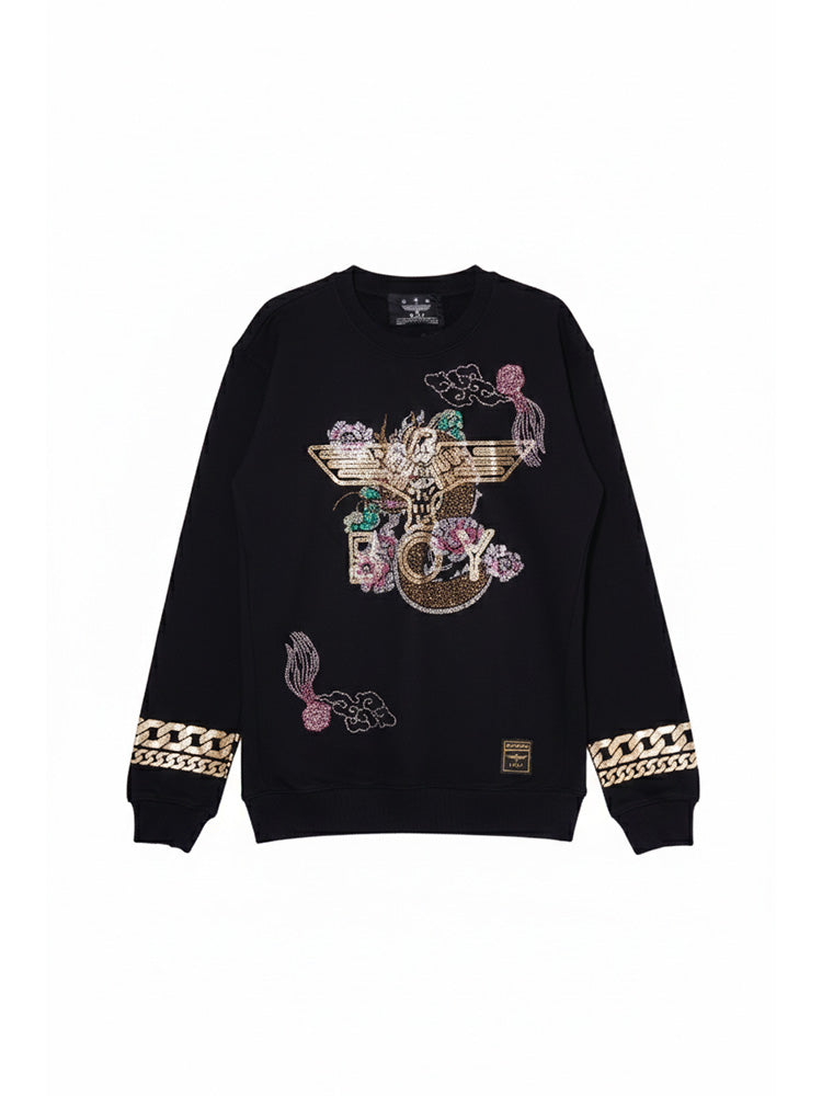 TCH Dragon Rhinestone Cotton Sweatshirt