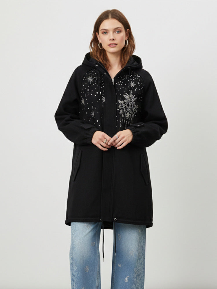 TCH Glamorous Starry Rhinestone Long Jacket