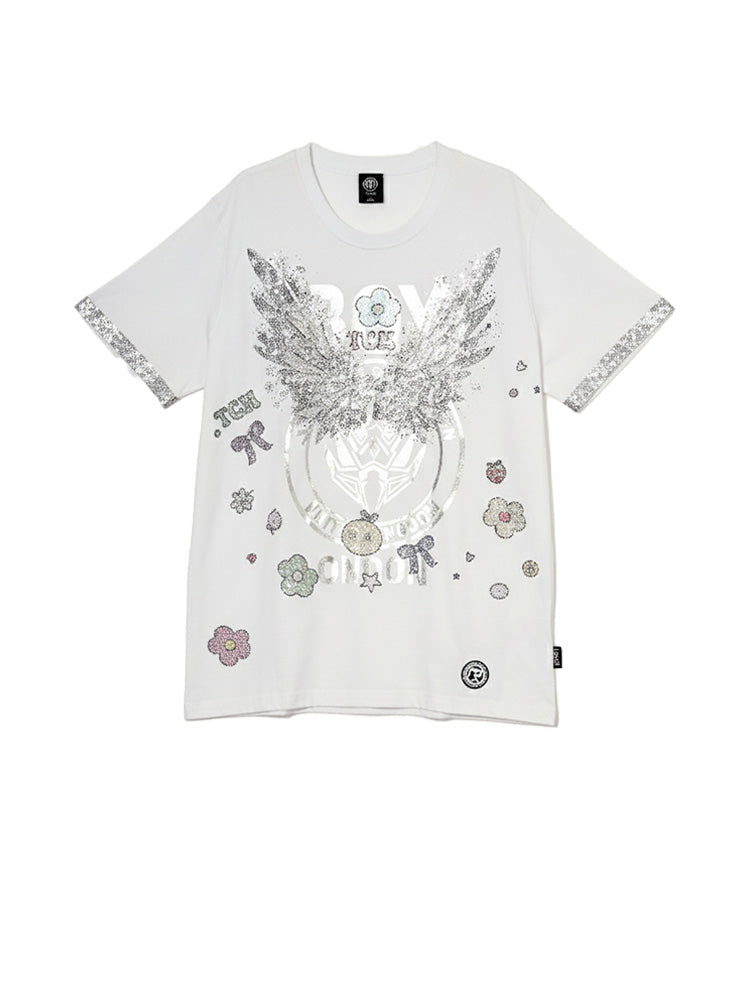 TCH Graphic Print White Cotton Tee