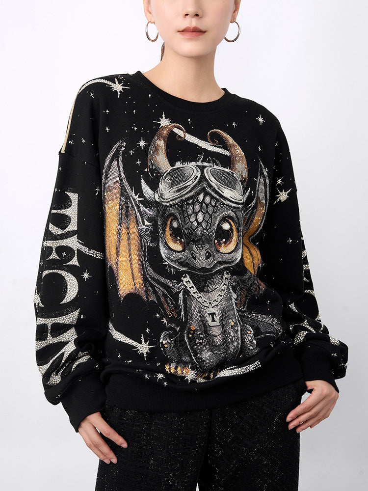TCH Luxury Star Rhinestone Baby Dragon Sweatshirt