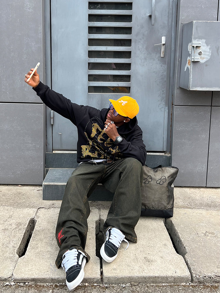 TCH Fashion Letter Printed Drawstring Loose Hoodies