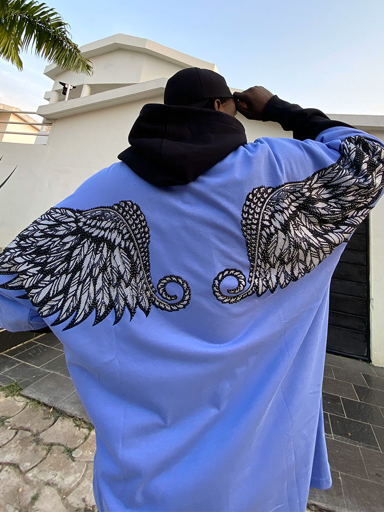 TCH Oversized Rhinestone Bear Wings Sleeve T-shirt