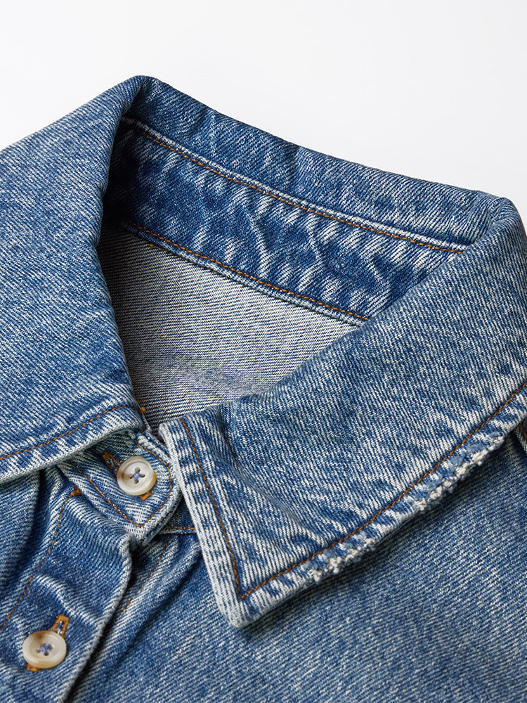 TCH Butterfly Rhinestone Denim Blouse Shirt