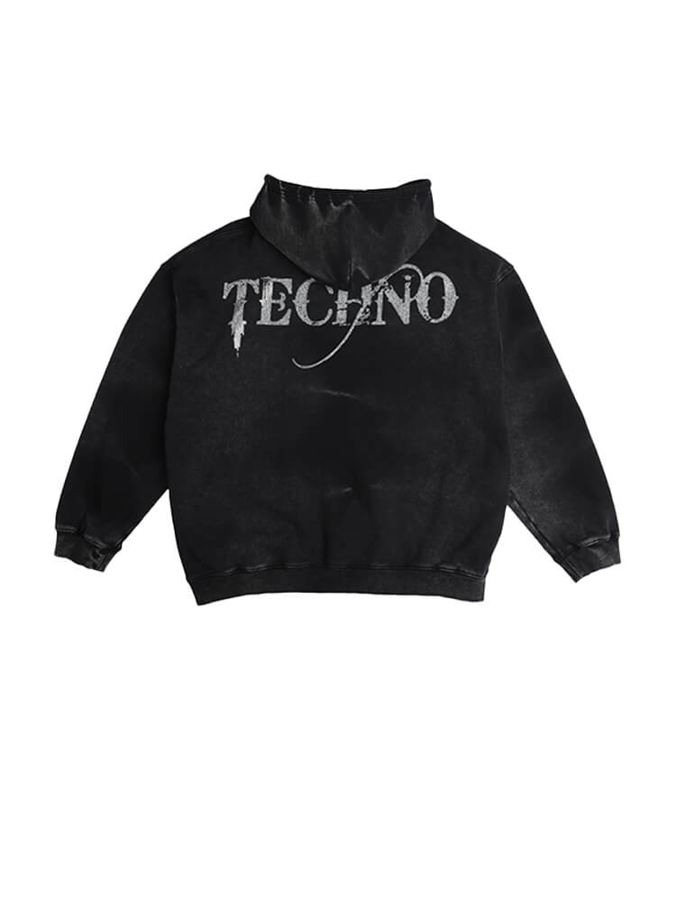 TCH Distressed Tiger Rhinestone Hoodie Jacket